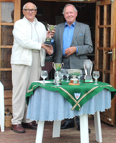 Colin Hadley winner receives The Plymouth Cup 
from Howard Rosevear (President)